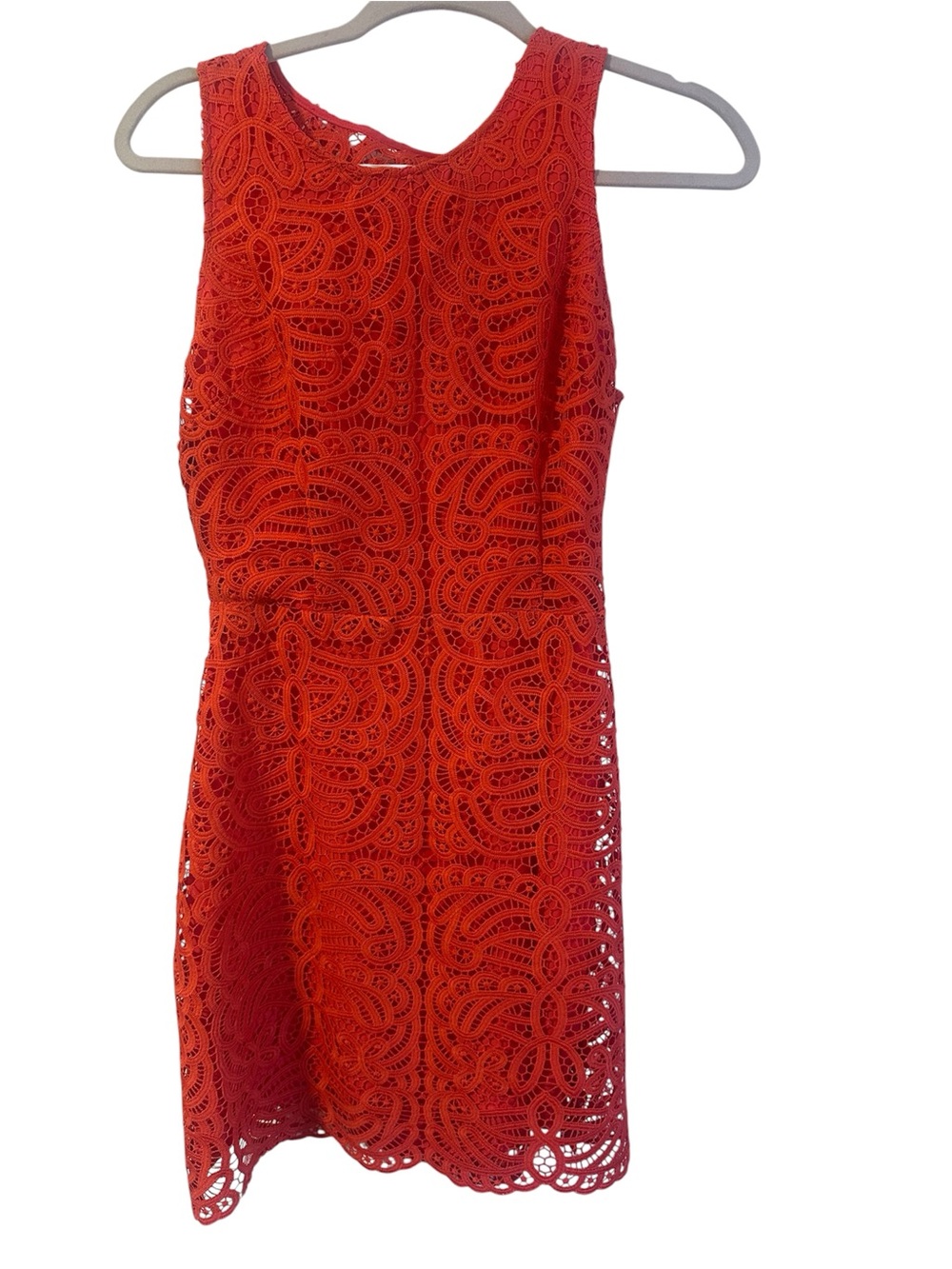 Amanda Uprichard orange lace cocktail dress size small